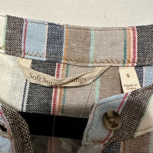 NWT Soft Surroundings Sera Striped Linen Blend Shirt SZ S Cottagecore Lagenlook - Picture 4 of 8